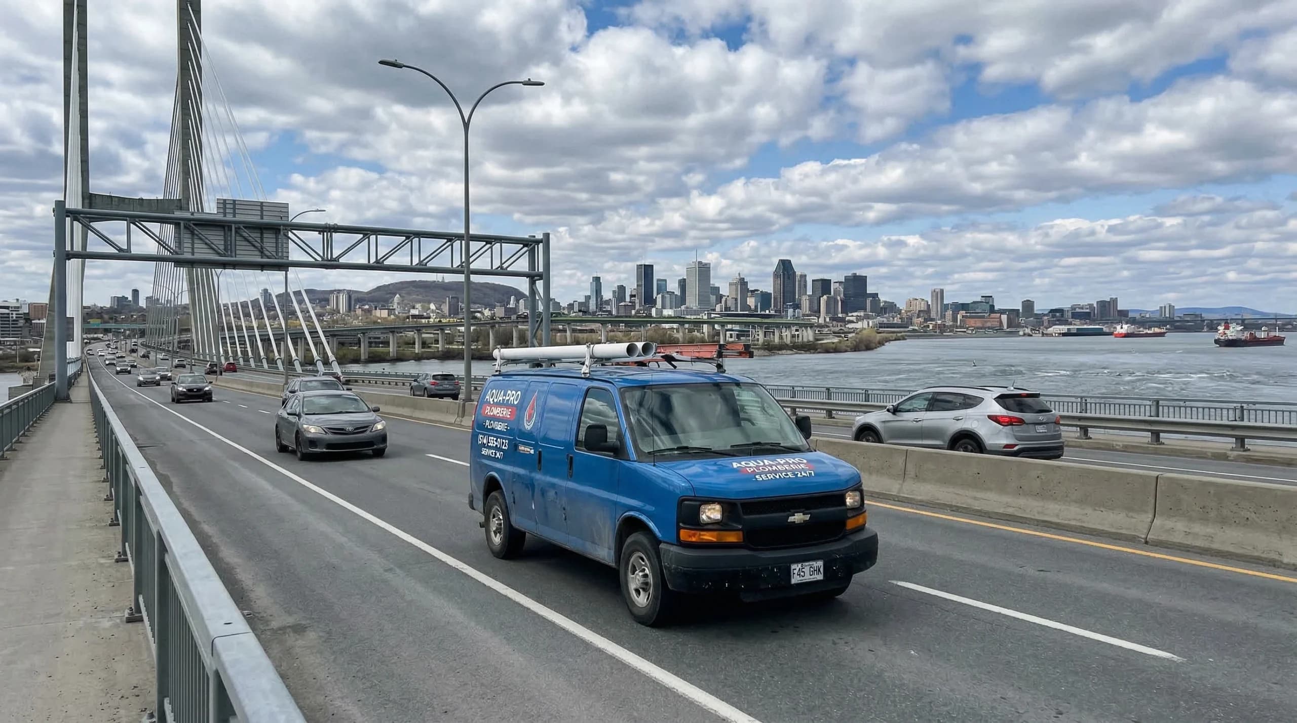 Bridge with a view of the city