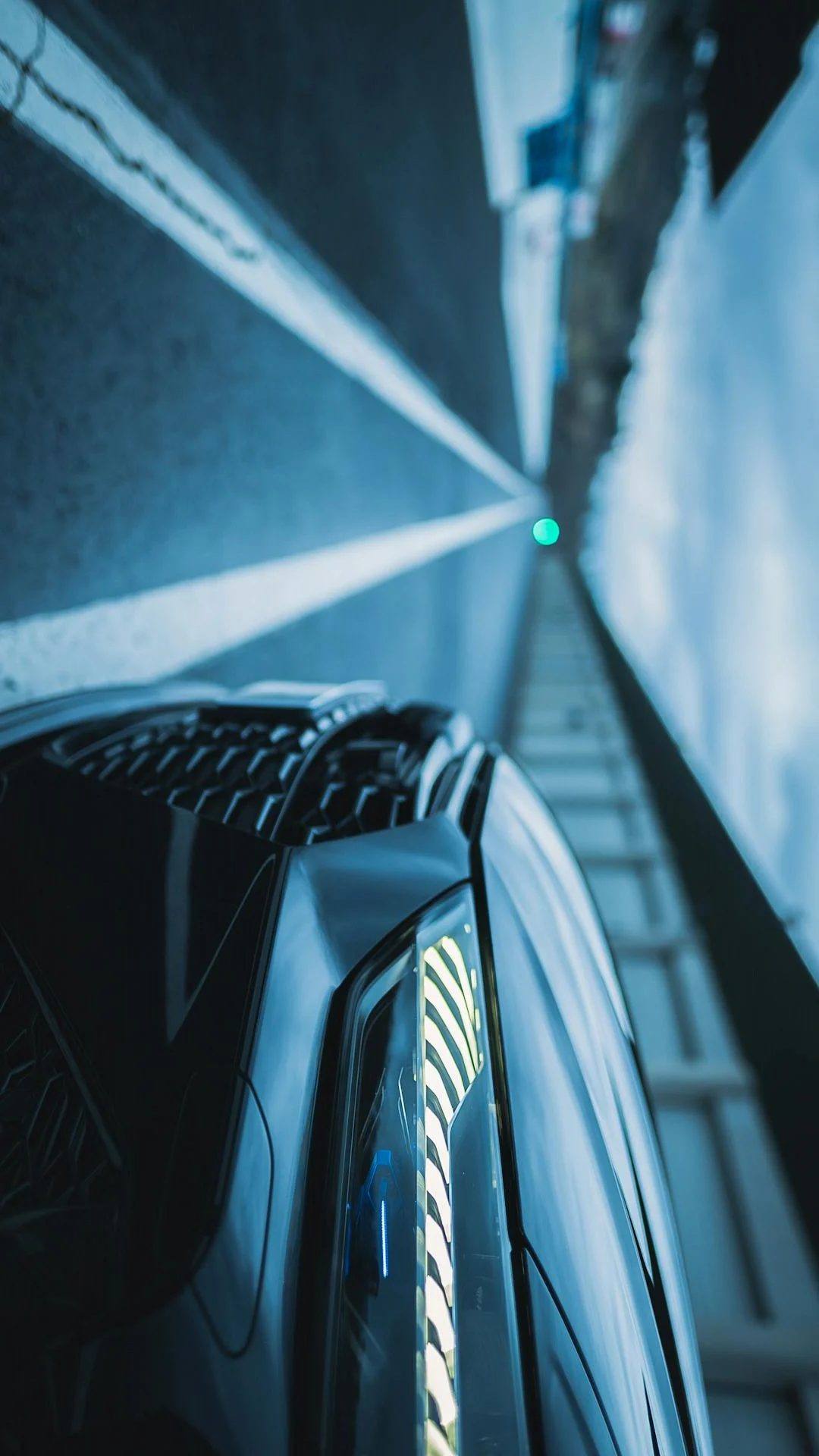 Modern car on a clear road