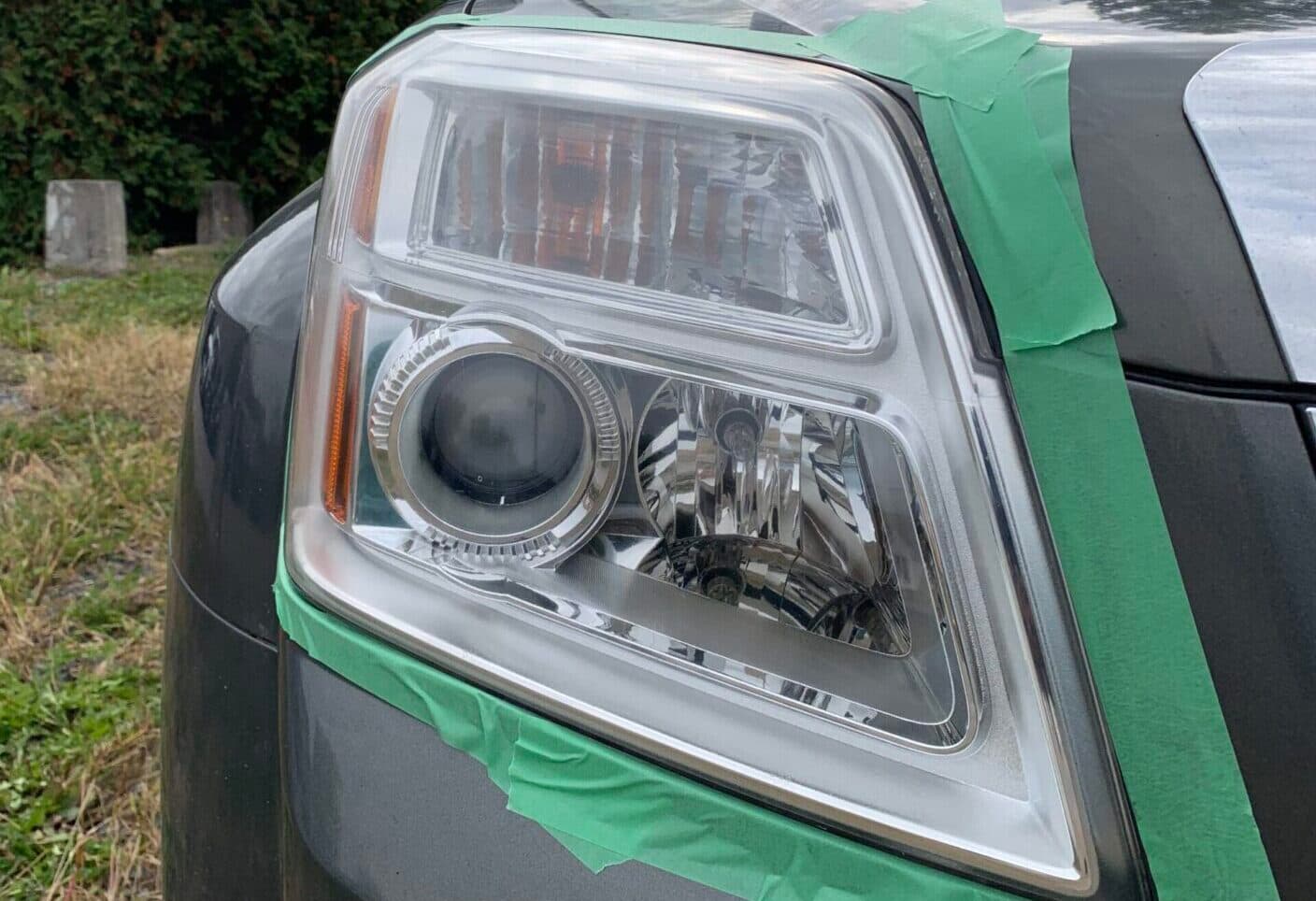 Clear and shiny headlight after restoration