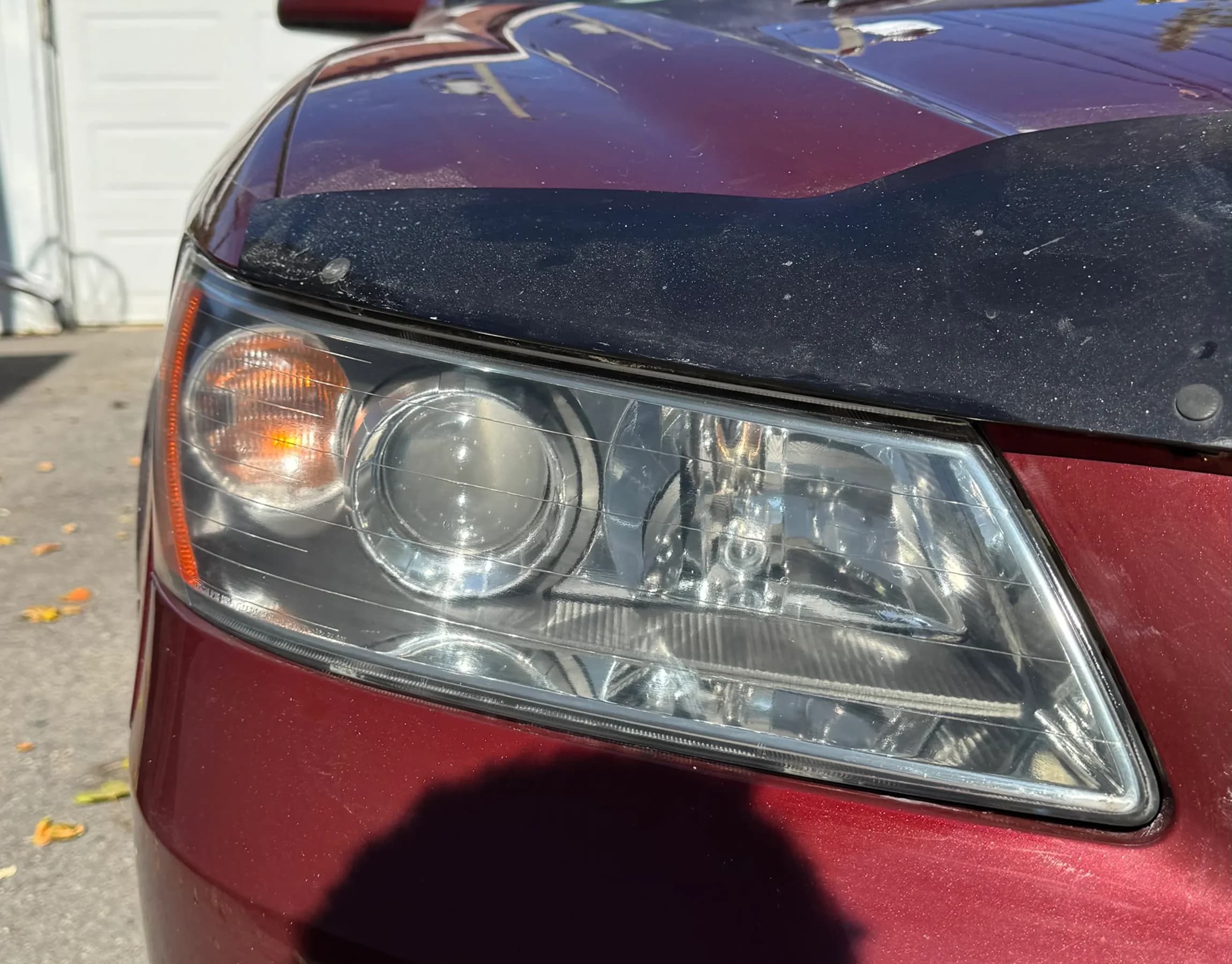 Headlight after restoration — clear and bright